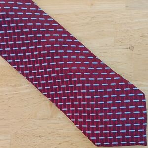 Ermenegildo Zegna Red and Light Blue Patterned Tie